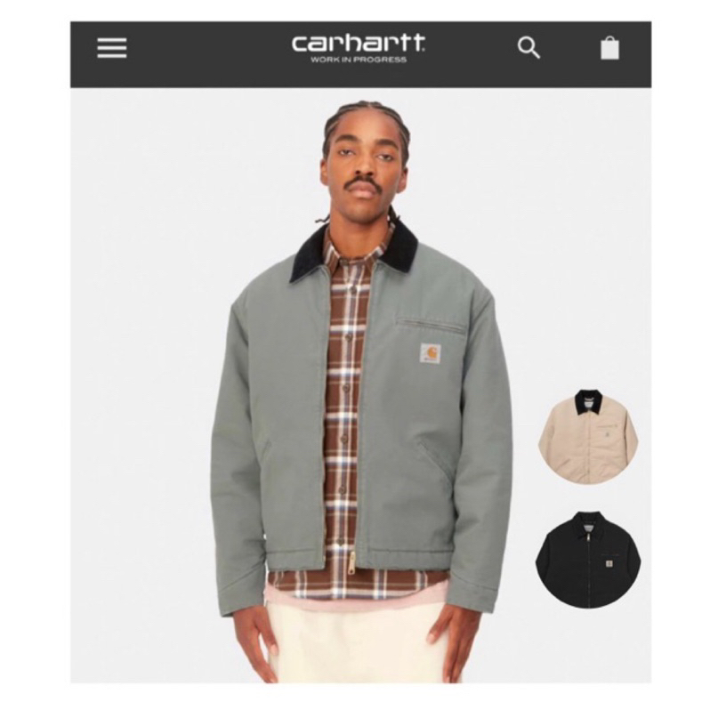 代購23 Carhartt WIP OG Detroit jacket沙色 灰 黑 鋪棉外套 禦寒 潮流 卡哈特