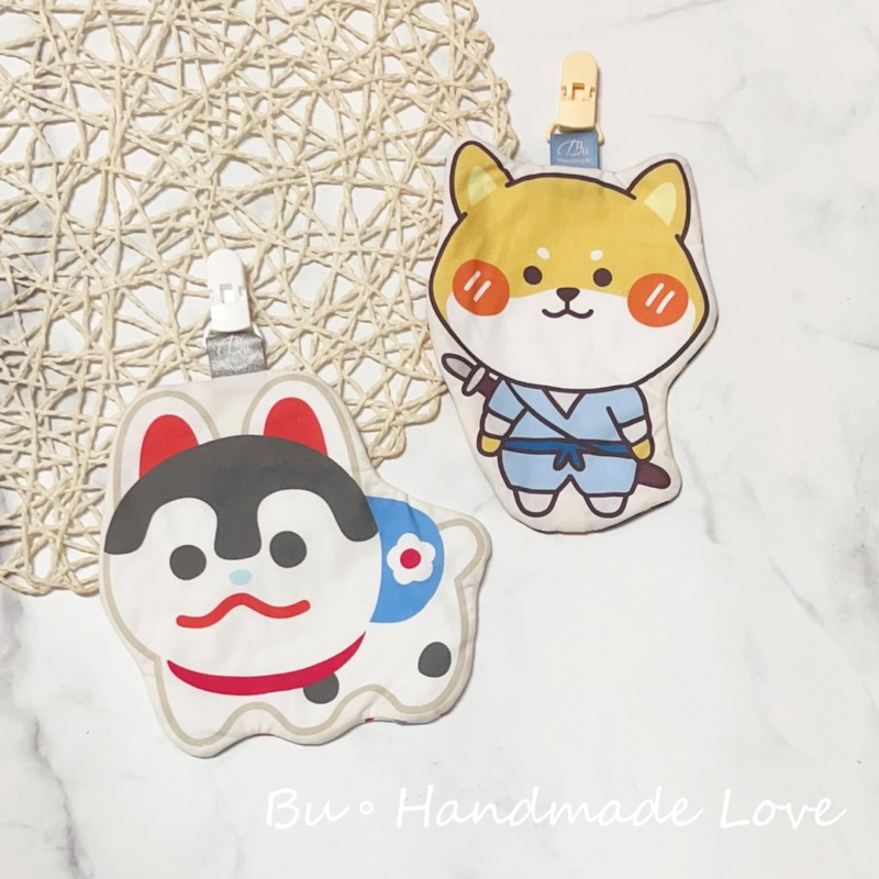 《Bu。Handmade Love》幼兒園必備手帕 造型手帕夾 擦手巾 擦汗巾 6層紗手帕 小美人魚 公主 動物