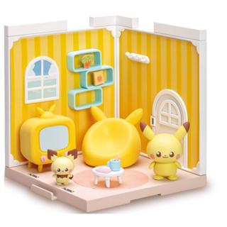 【TAKARA TOMY】 Pokepeace House 寶可夢小屋 客廳 皮卡丘＆皮丘 場景盒玩 組合屋【99模玩】