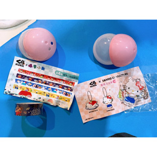［全新］藏壽司扭蛋/蠟筆小新紙膠帶（深藍）/hello kitty吊飾（炙燒鮭魚）