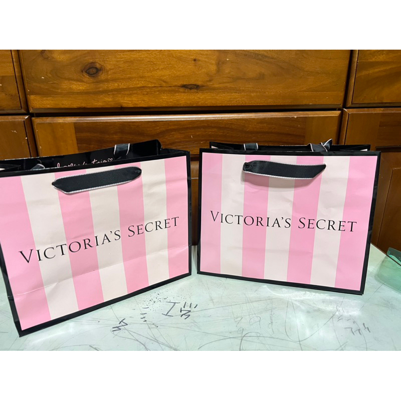 Victoria’s Secret 維多利亞小紙袋-2個合售.長19cm寬8cm高15cm