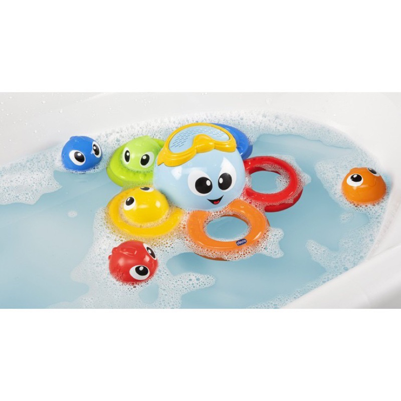 送禮物🎁Chicco 洗澡玩具 彩色小章魚洗澡玩具組 二手近全新