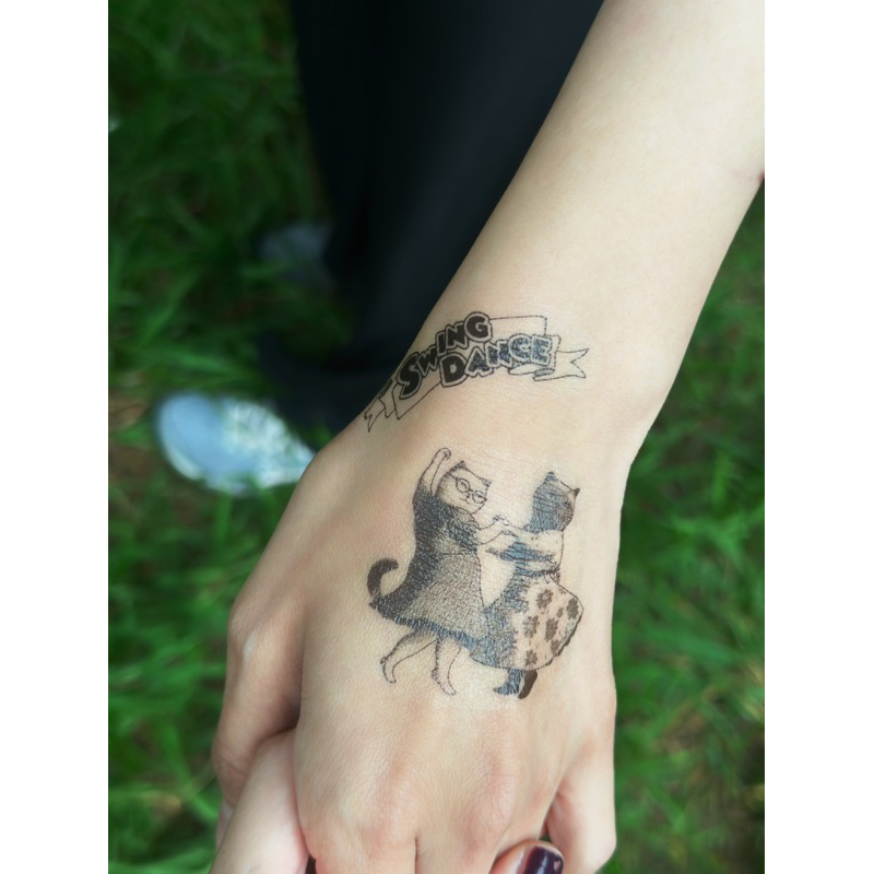 Mr.sandman tatoo 刺青貼紙- swing cats /搖擺舞/紋身貼紙/swing dance/黑白刺青