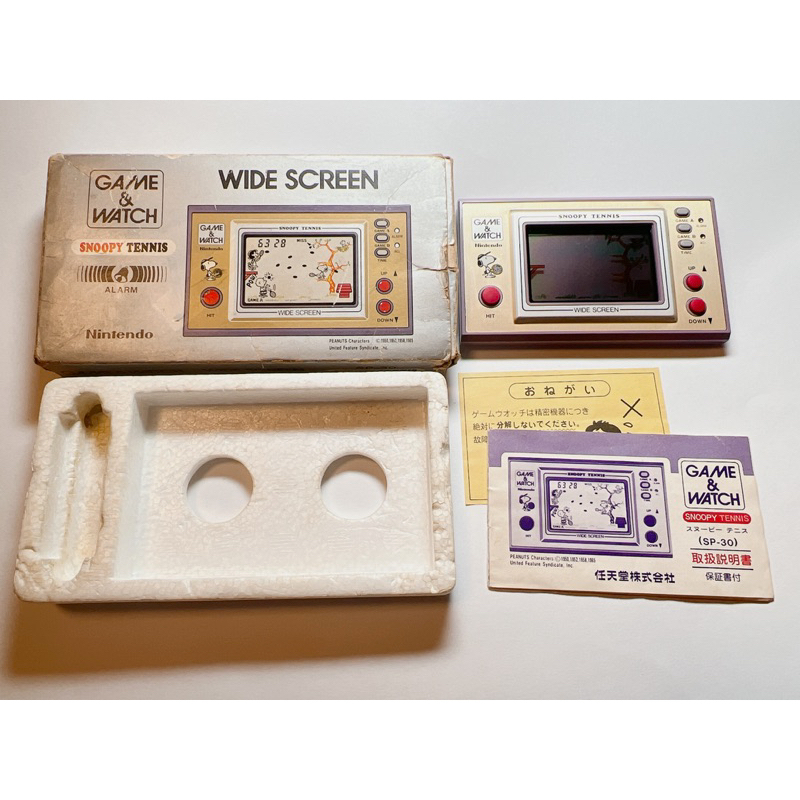 任天堂 GAME AND &amp; WATCH Snoopy Tennis1982 w/BOX 遊戲機 直接從日本 掌上型電玩