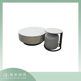 【溪湖喬泰傢俱】巖板茶几 簡約無印風木紋大小圓幾 格調客廳桌矮桌泡茶桌［CT-002］