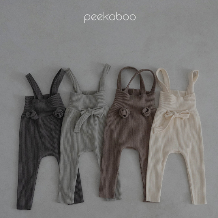 Peekaboo 羅紋彈性寶寶吊帶褲《現+預》｜寶寶長褲 女寶長褲 兒童長褲 嬰兒連身衣 寶寶衣服 過年韓國童裝