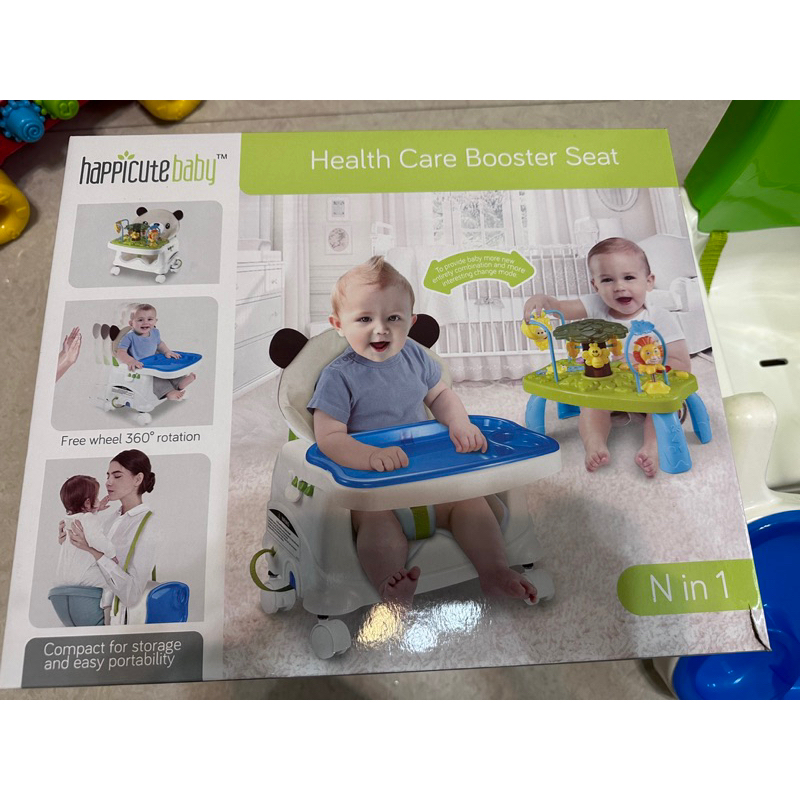 二手 熊愛音樂餐椅Happicutebaby 送  寶寶小玩具