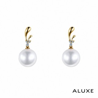 ALUXE 亞立詩 AKOYA珍珠 7-7.5mm 18K金 珍珠鑽石耳環 月光之珠 EE0003