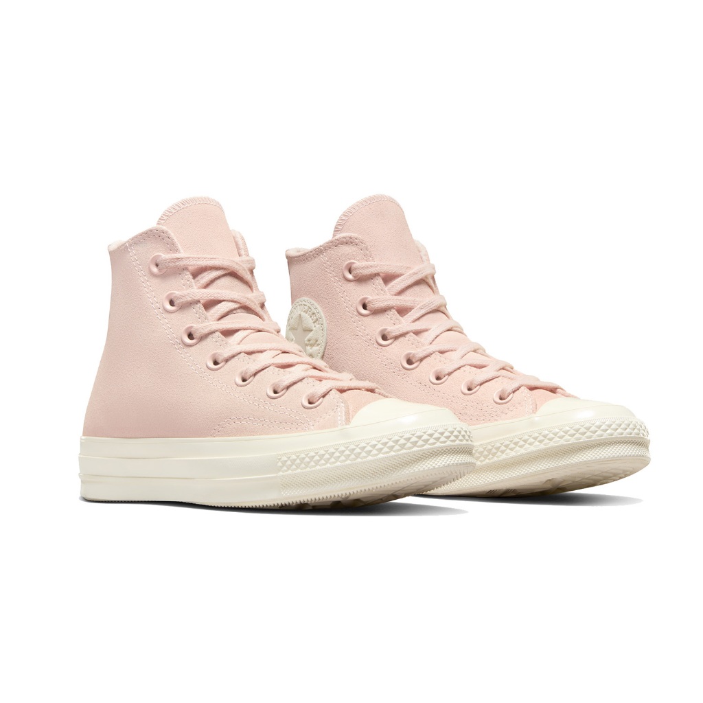 CONVERSE- 女款高筒休閒鞋.帆布鞋-A07901C 麂皮 內絨毛 粉色 CHUCK 70 三星標