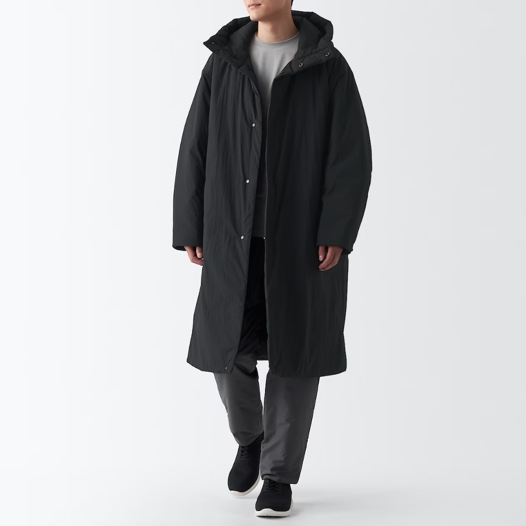 日本無印良品MUJI Walker／男裝撥水加工防風夾棉外套溫控超潑水刷毛鋪棉外套立領風衣（日本境內販售）ＸＳ－ＸＸＬ