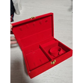 金飾盒/訂婚金飾盒/紅色珠寶盒絨布首飾盒/訂婚12禮/黃金手觸三金套盒