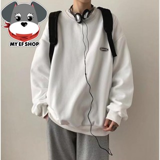 My EF★買衣服-男大學T ins風 長袖上衣韓版 oversize 寬鬆 落肩 素面 情侶裝【NL662087】
