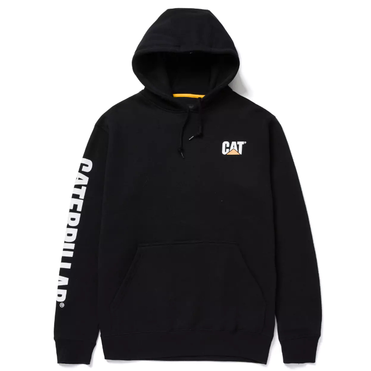 【Your Store】美牌 Caterpillar CAT Trademark Banner 高磅數 刷毛 帽T 黑色