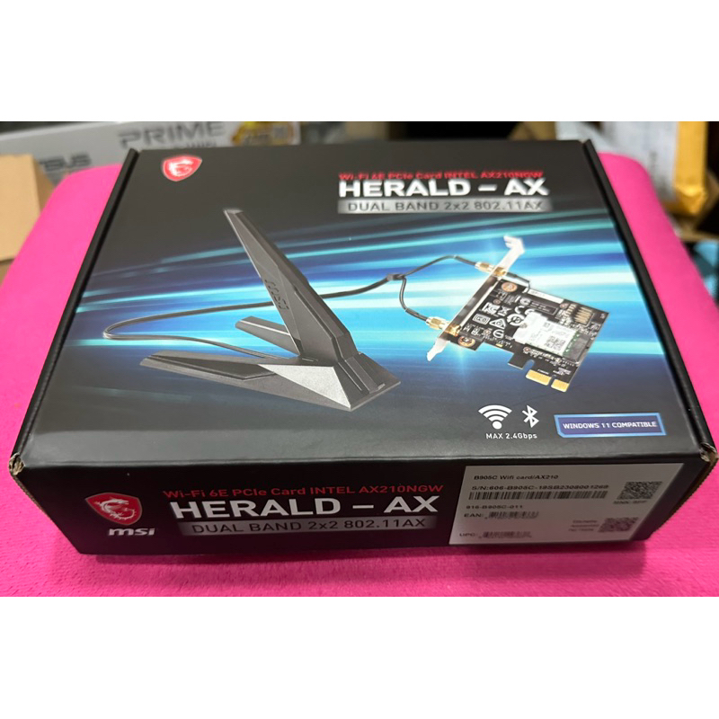 MSI 微星  WI-FI 6E HERALD-AX INTEL AX210NGW 無線網卡 藍芽 PCIE介面