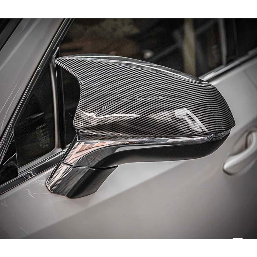 Lexus NX RX 系列 牛角後照鏡蓋 黏貼款 亮黑 質感白 碳纖維樣式 原廠貼合 一秒安裝 NX200 RX350