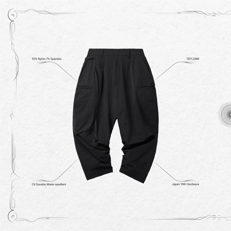 Goopi-“BR-03” Soft Box Basic Pants Black