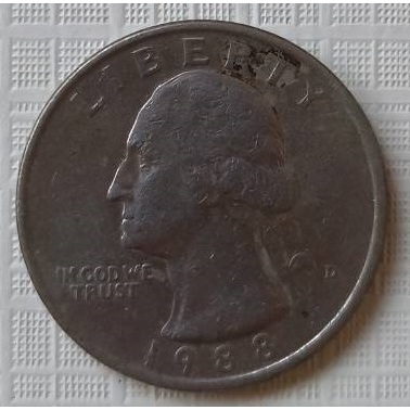 美國🇺🇸1988年1/4美元 0.25美元 25美分(流通品)