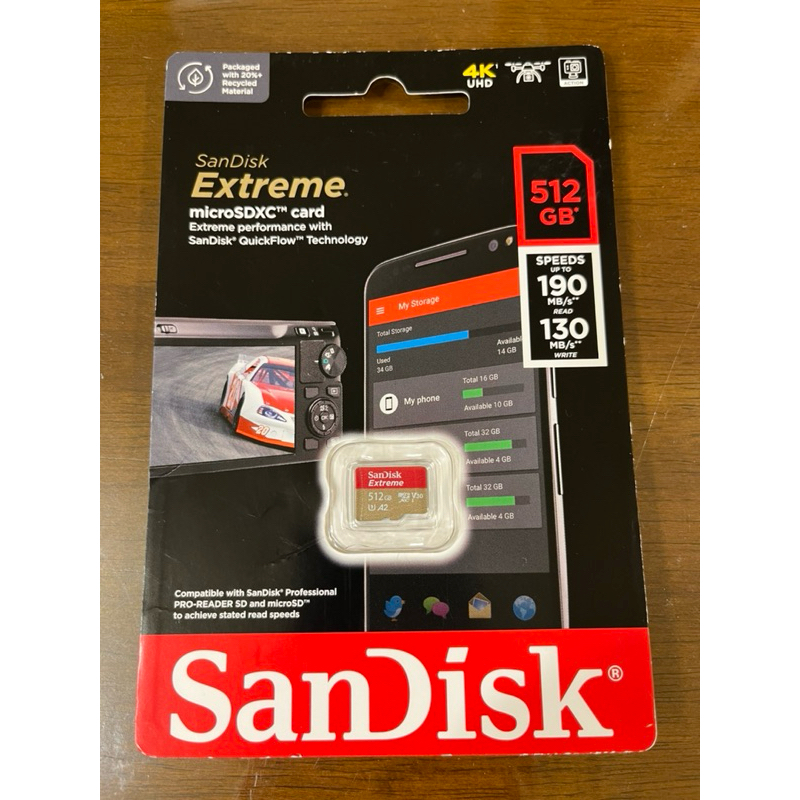 SanDisk Extreme microSDXC UHS-I 記憶卡 512GB