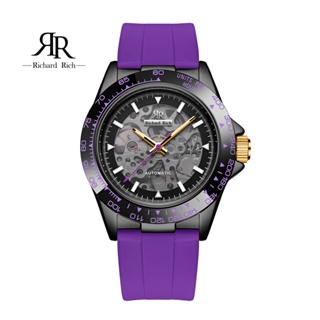 【WANgT】【Richard Rich】RR 海軍上將系列 神秘紫縷空錶盤自動機械氟矽膠腕錶