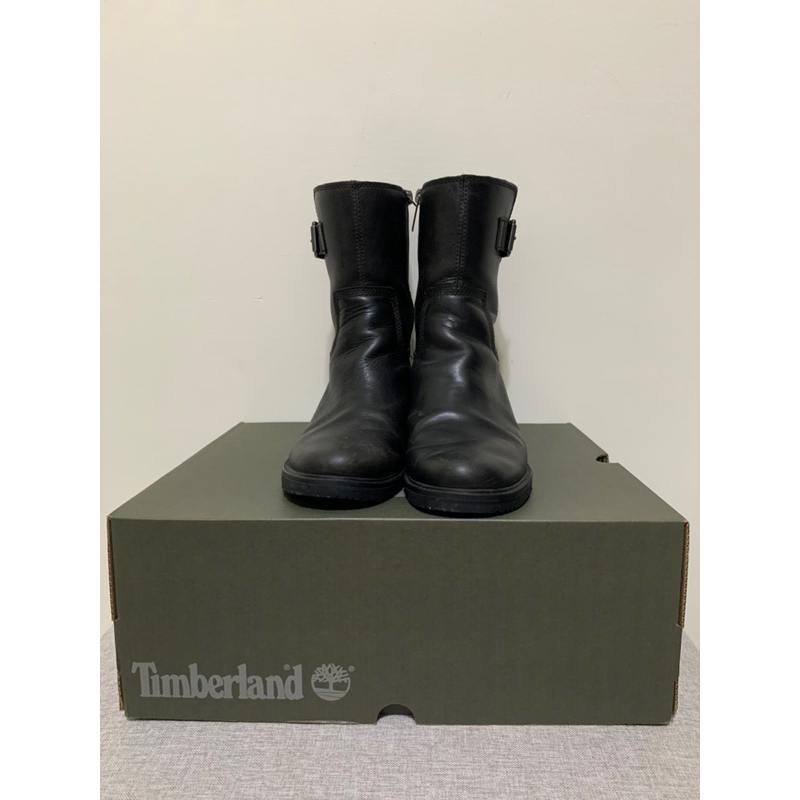Timberland黑色基本款中筒皮靴-二手/雨天必備