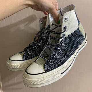 converse all star chuck taylor 匡威 高筒帆布鞋 拼接 格紋 撞色