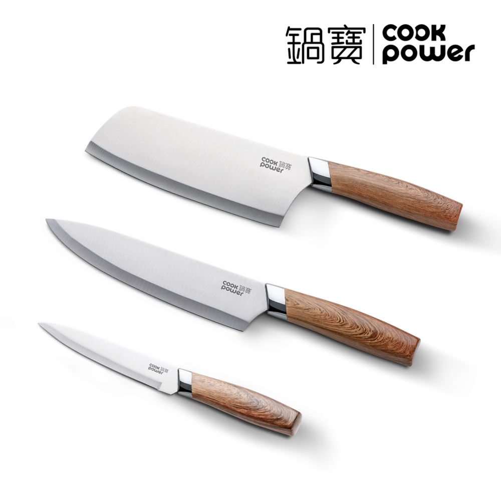 鍋寶職人鋼造木紋刀具3件組