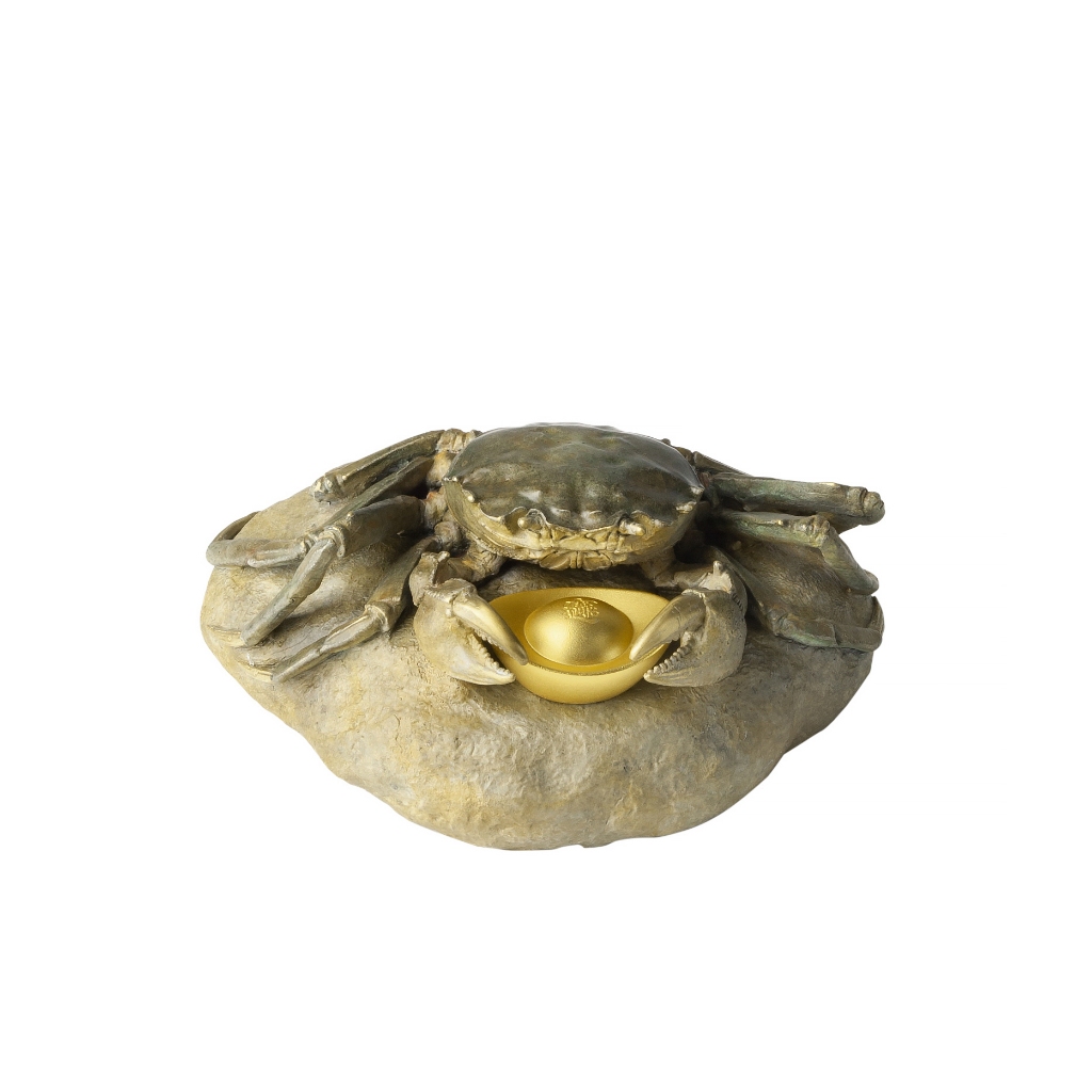 銅作TUMZUO 橫財(螃蟹) 高溫著色 全黃銅手工打造 銅雕 居家裝飾 收藏 送禮 自用 擺設 裝設