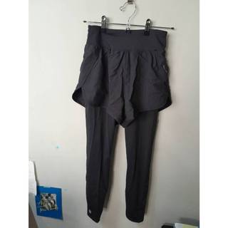 DECATHLON/假兩件瑜珈長褲/黑/女/XS/吊牌未拆