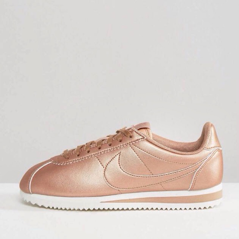 Nike Cortez Rose Gold Hotsell 阿甘鞋 限量玫瑰金 限量金色 玫瑰金慢跑鞋 粉色慢跑鞋