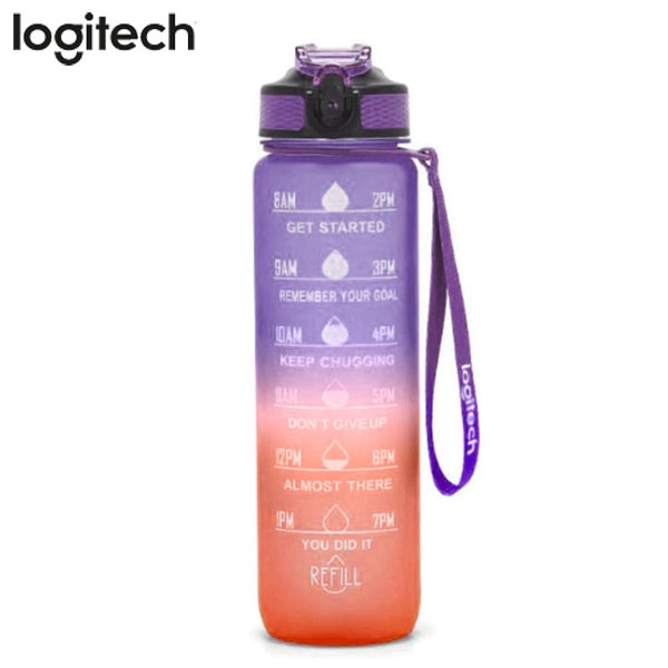 ☆隨便賣☆ Logitech 羅技 炫彩 刻度水壺 1000ml 運動水壺 漸層水壺 紫橘