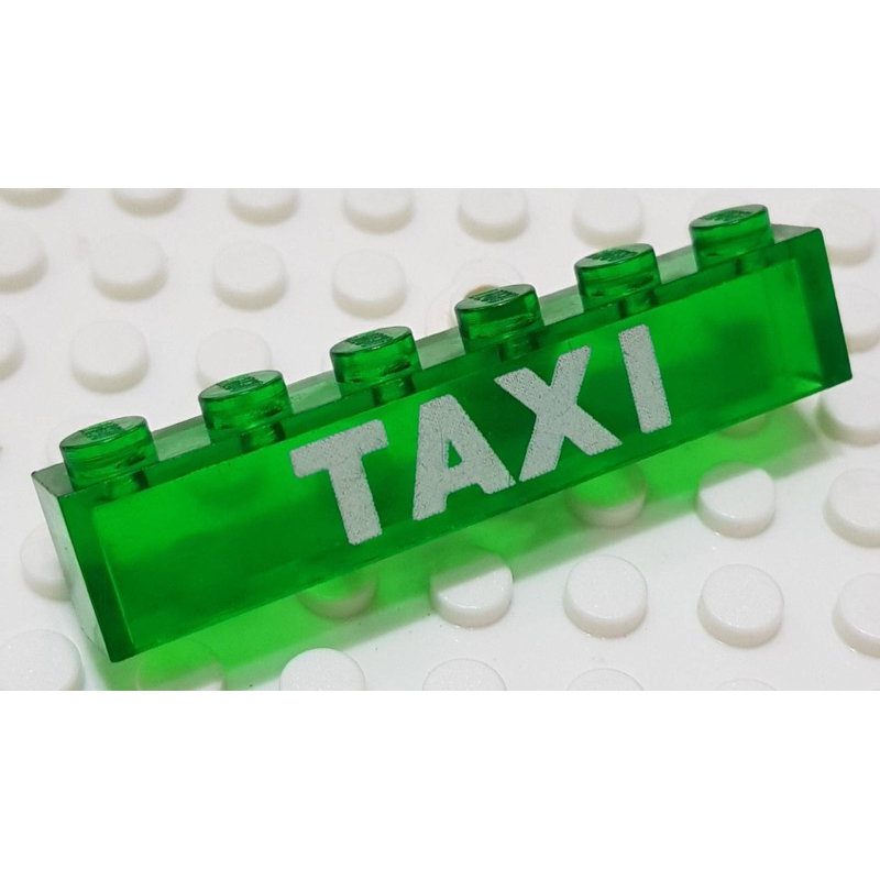 樂高 3067 970 816 透明 綠色 1X6 印刷 基本磚 TAXI 計程車 配件 絕版