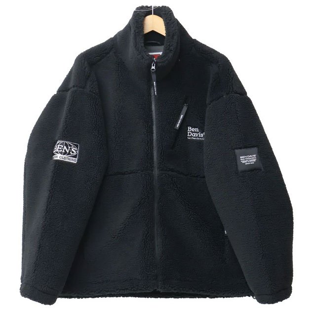 BEN DAVIS 23780016-01 BOA STAND COLLAR JKT 羊羔毛 外套 (黑色) 化學原宿