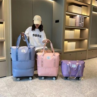 旅行袋 手提包 行李袋 折疊包 待產包 收納包 短途出差包 健身包 瑜伽包 學生男女大容量升級加厚三層擴充套件可拆斜輪