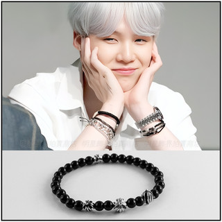 🔺現貨🔺 韓國手鍊 ASMAMA 防彈少年團 BTS SUGA 閔玧其 同款石材彈力手環 正韓手鍊 玧其同款圓珠手環