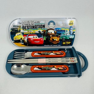 (小品日貨) 現貨在台 2024 日本製 SKATER Cars 麥坤 餐具組 筷子 湯匙 叉子 環保筷 外出 餐具