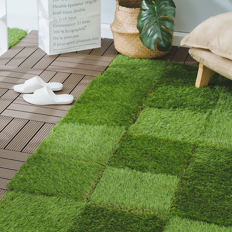 卡扣式拼接地板 人工草皮 塑木地版 巧拼 景觀 草地板 仿真草 地磚 陽台地板