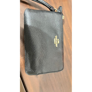 經典款 coach 馬車logo雙層手拿包