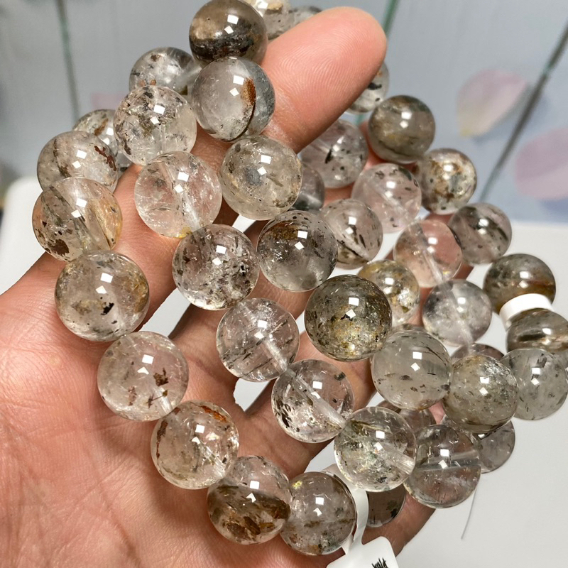 《奇幻晶球》天然 黃銅礦手珠 黃銅礦共生水晶 手串 手鏈