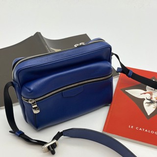 【哈極品】二手品《Louis Vuitton LV 藍色 全皮 郵差包/斜揹包/肩揹包》