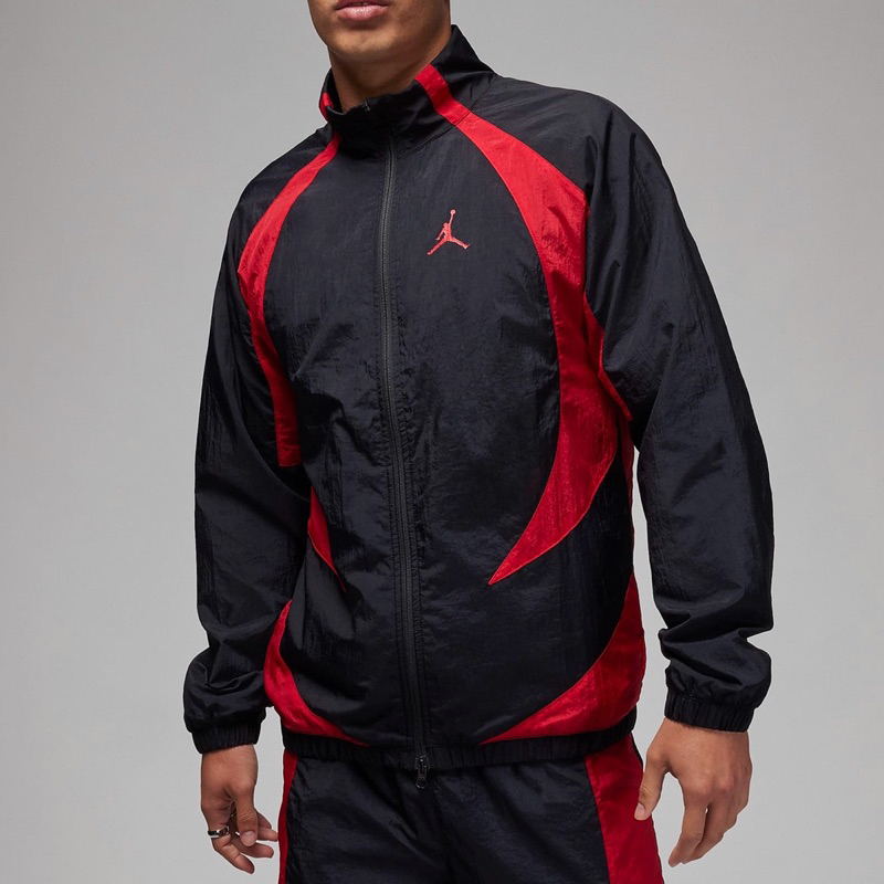 👟【ELO 】Nike Jordan Sport Jam 黑紅 立領外套 防風 喬丹 內網眼 男款 DX9368-013