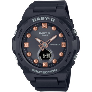 CASIO 卡西歐 BABY-G 夏季海灘漸層雙顯電子錶 鬧鈴 計時碼錶 LED照明 黑 BGA-320-1A