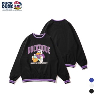 達酷鴨 DUCK DUDE QUACKERS TEAM C/N 唱片 咖啡 學院風 滾邊大學T 3色