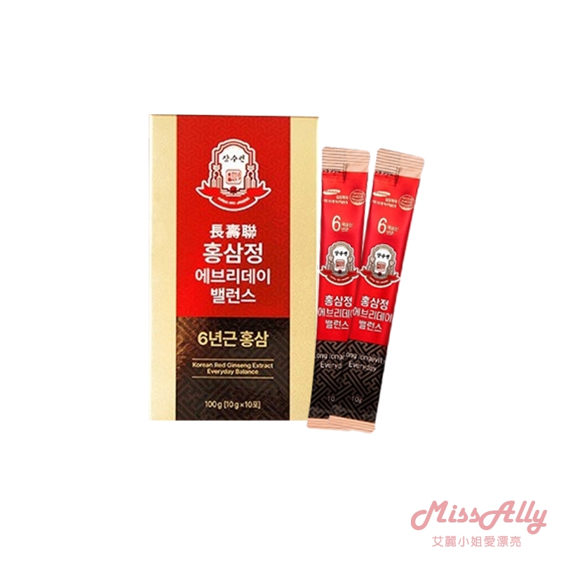 【艾麗小姐愛漂亮】韓國 長壽聯 六年根紅蔘液 (10g*10)/盒 含稅