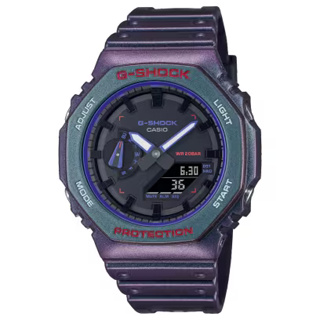 【威哥本舖】Casio台灣原廠公司貨 G-Shock GA-2100AH-6A 虛擬世界 電競炫彩偏光 八角雙顯錶