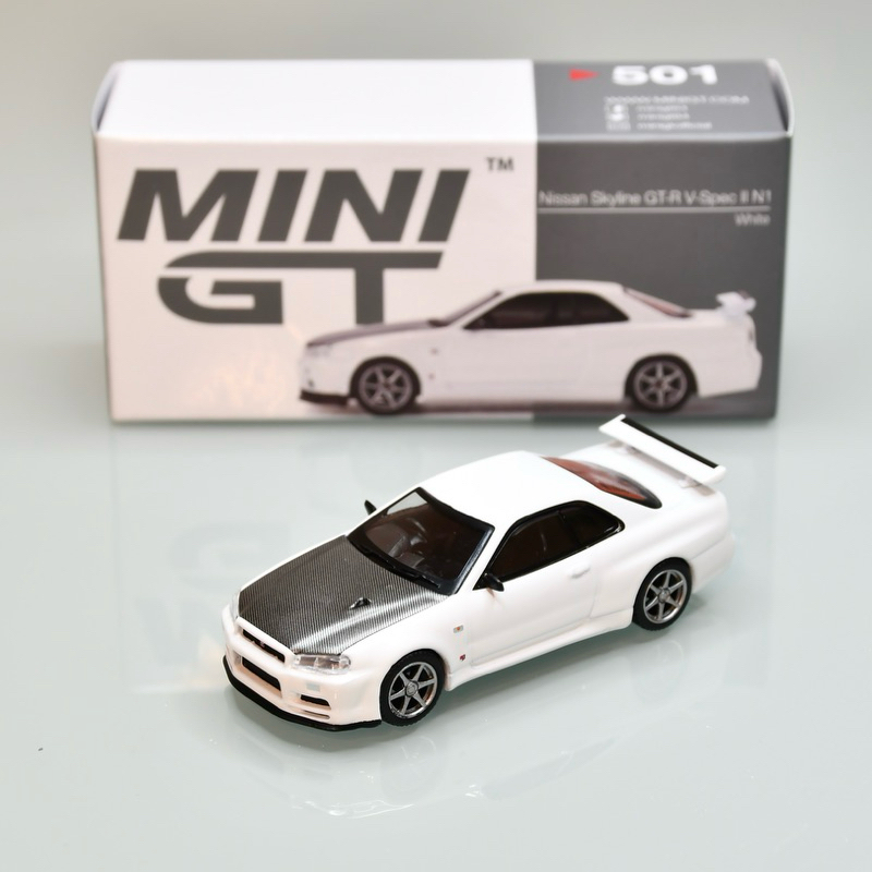 【台南現貨】全新 1/64 MINIGT 501 Nissan Skyline GTR R34 碳纖維引擎蓋 模型車