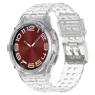 一體式錶帶 三星 Galaxy watch6 classic 矽膠錶帶 錶殼 冰川錶帶 運動錶帶 43mm 47mm