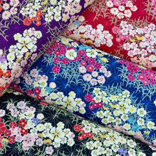 【大同布行】日本布 日本進口布 平織棉布 過年紅包布 喜氣花朵 適用於抱枕、衣褲、桌巾、佈景、手作、圍兜、洋裁、布料