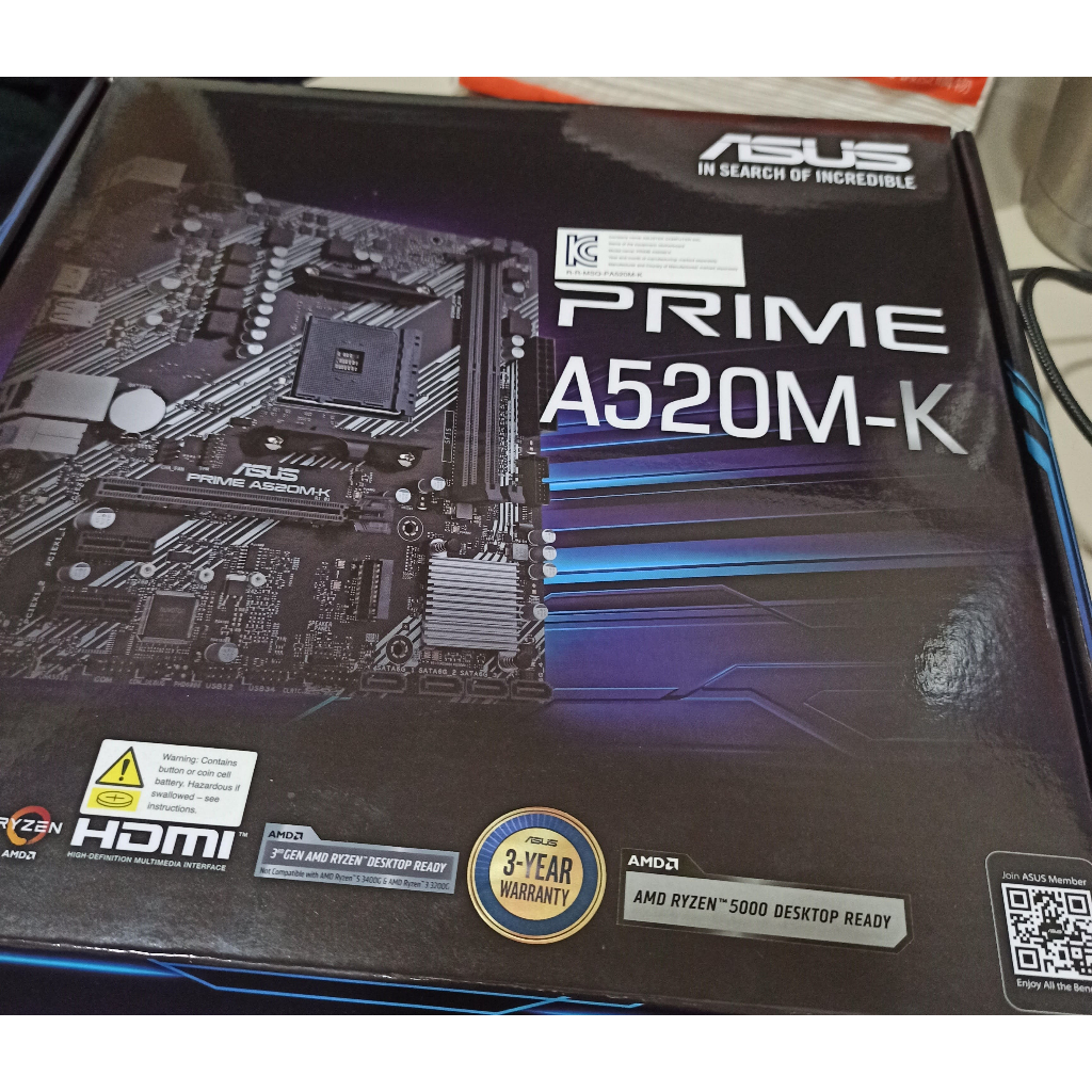 ASUS PRIME A520M-K 主機板 R5-3600