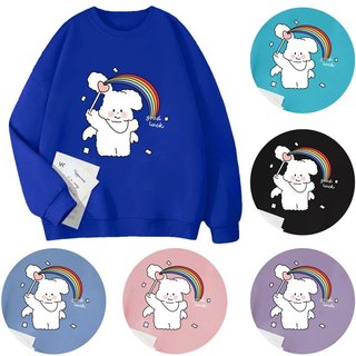 大學服 圓領休閒服 兔子 彩虹 運動服 家居服 加大款 大尺碼 棉花糖女孩 人魚朵朵 臺灣出貨 現貨出清
