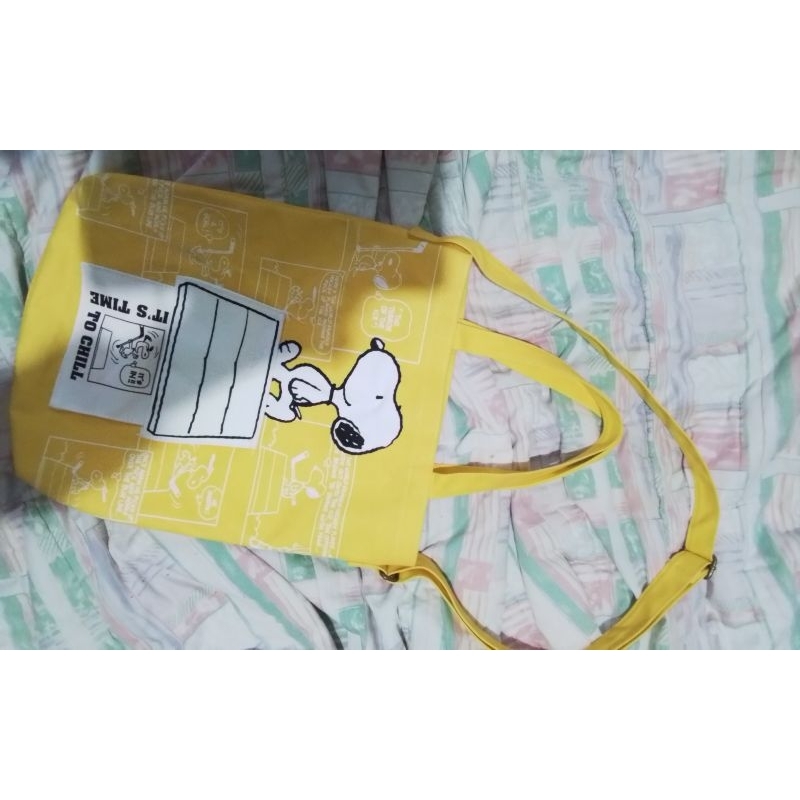 （加價購）711＊Snoopy 黃棉質購物袋